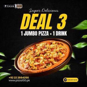 Deal 3 – 1 Jumbo Pizza & 1 Litre Drink