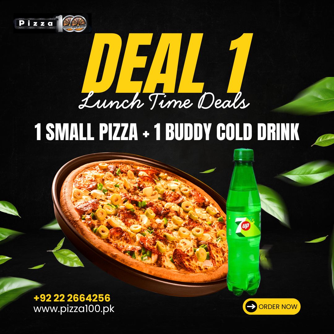Lunch Time Deal 1 - 1 Small Pizza + 1 Buddy Cold drink