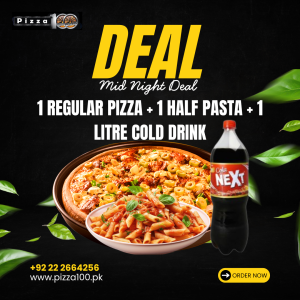 Mid Night Deal - 1 Regular Pizza + 1 Half Pasta + 1 Litre Drink